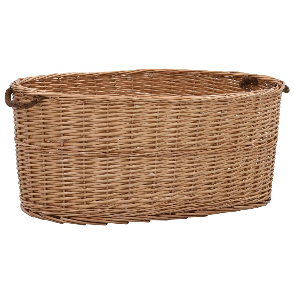 Log basket with handles, 78x54x34cm, natural willow