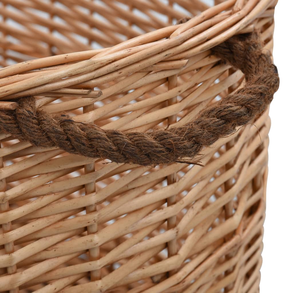 Log basket with handles, 78x54x34cm, natural willow