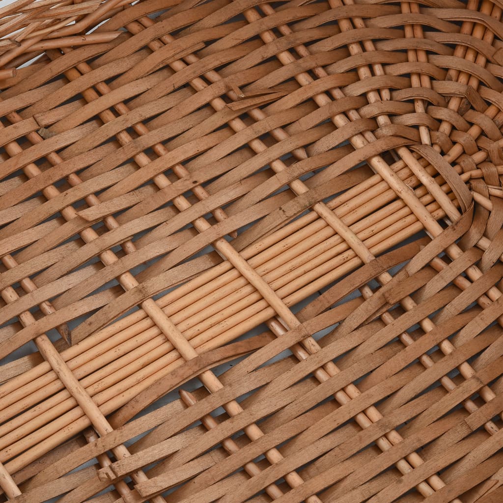 Log basket with handles, 78x54x34cm, natural willow