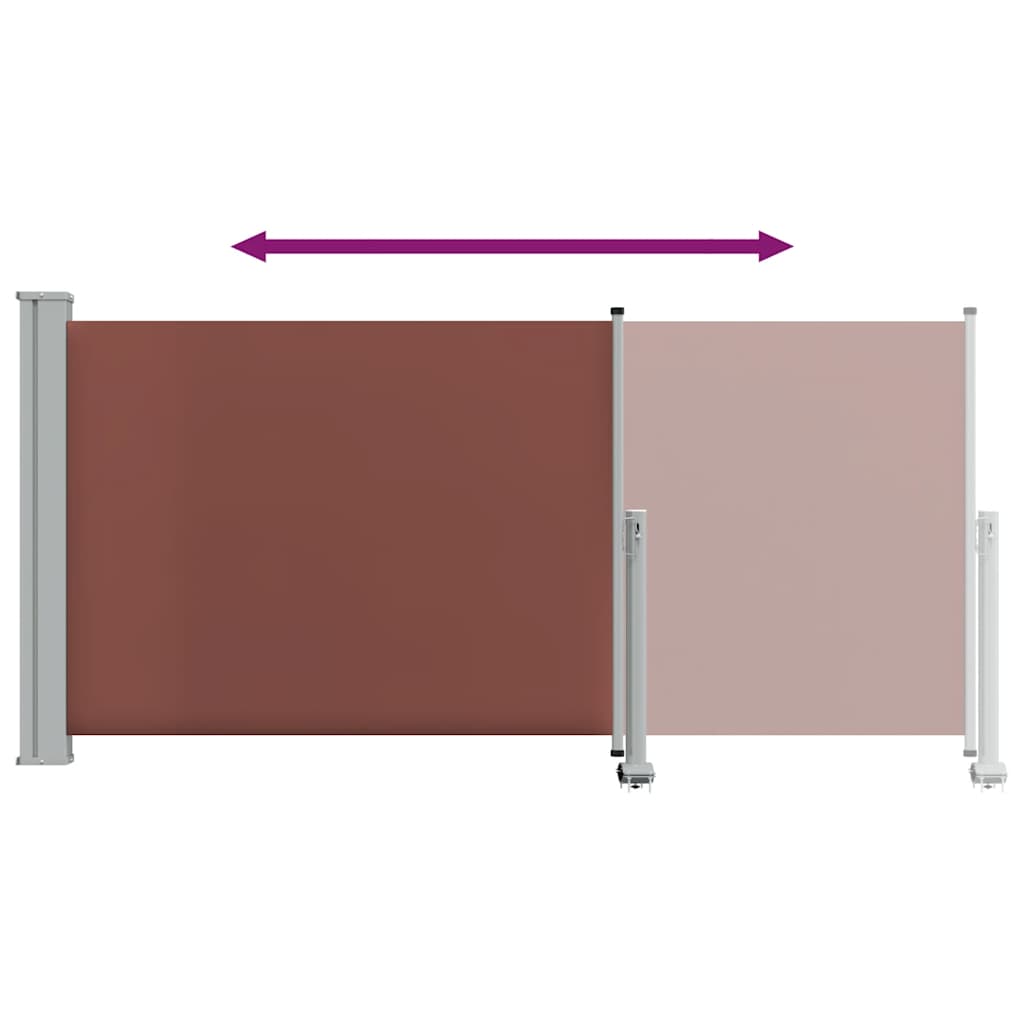 Retractable Side Awning, brown, 120x300cm