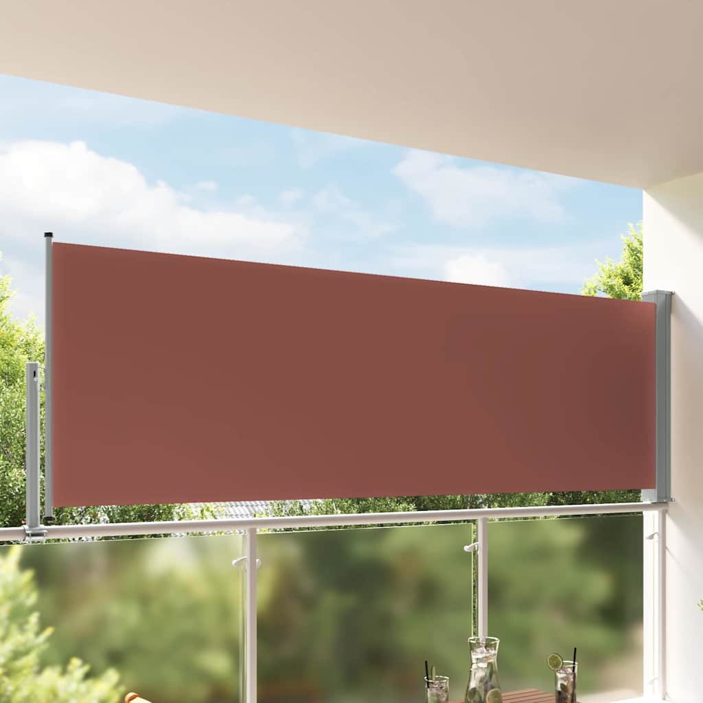 Retractable Side Awning, brown, 120x300cm