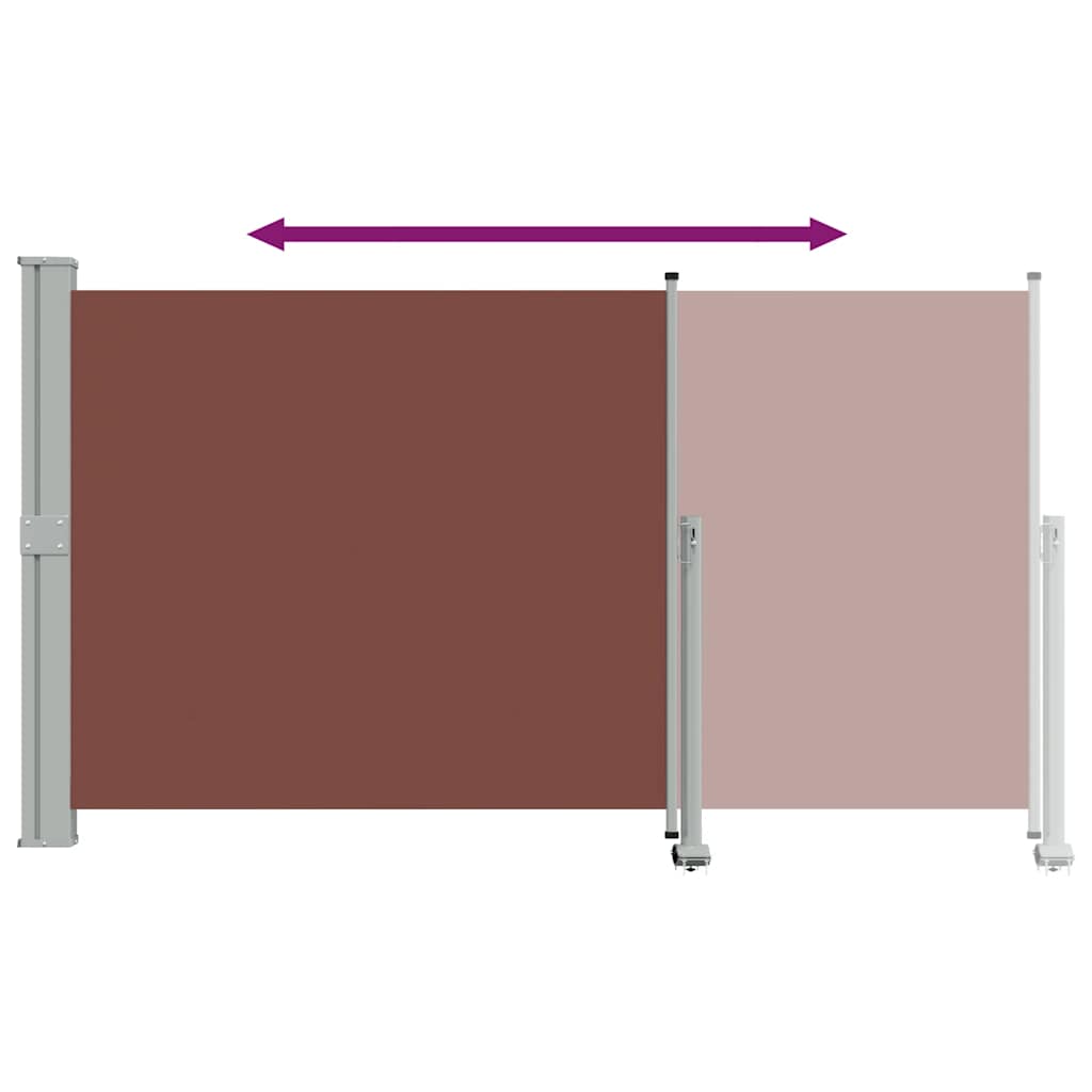 Izvelkams sānu pagalma šķērslis, brūns, 140x300cm