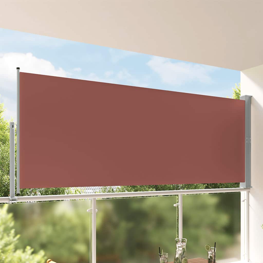 Izvelkams sānu pagalma šķērslis, brūns, 140x300cm