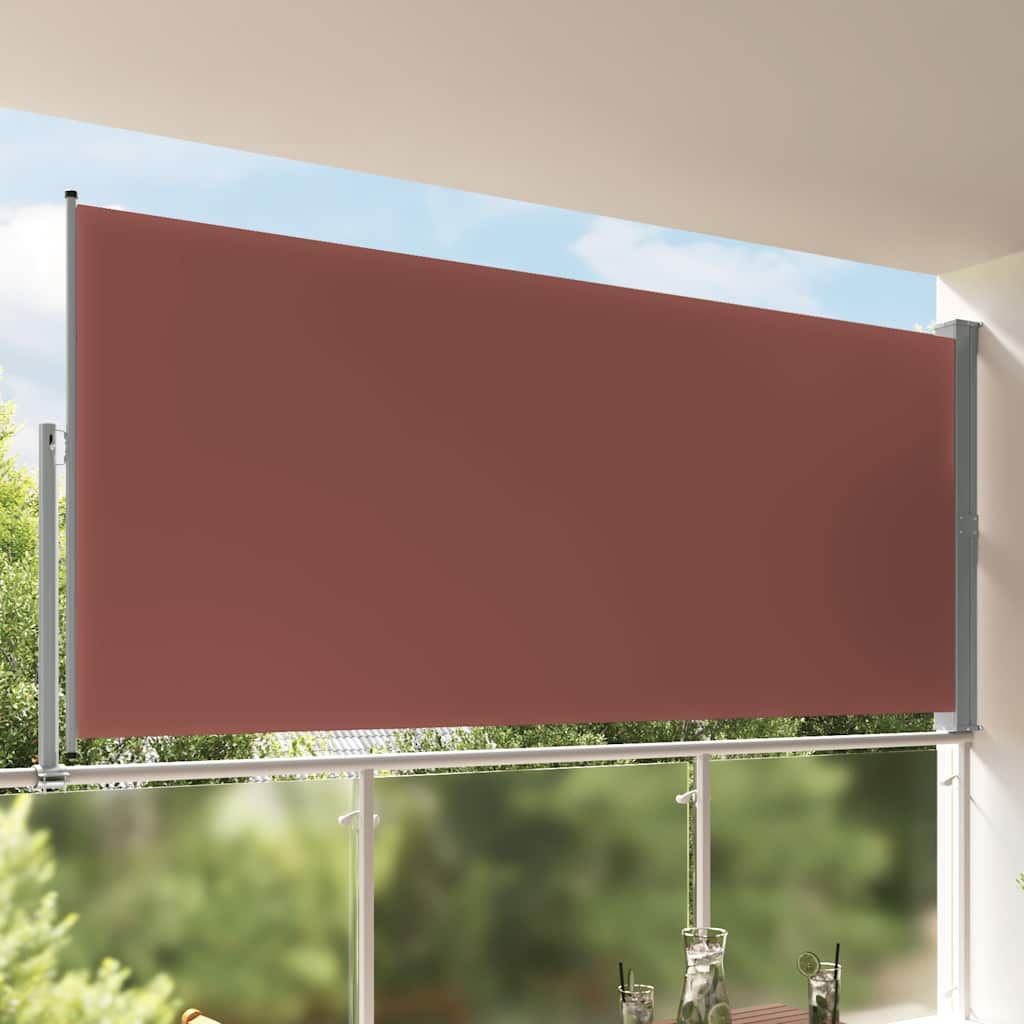 Ištraukiama šoninė kiemo pertvara, rudos spalvos, 160x300cm