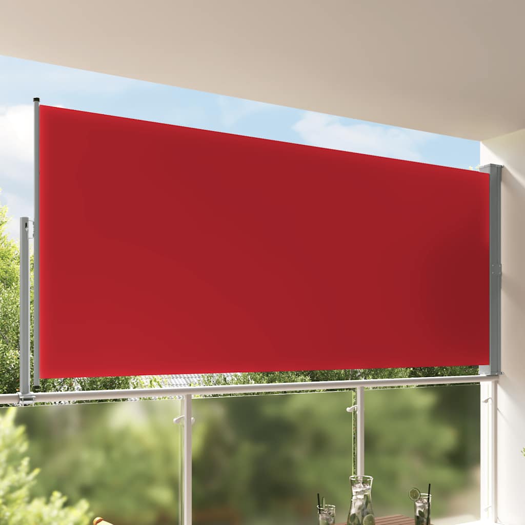 Retractable side garden awning, red, 160x300cm