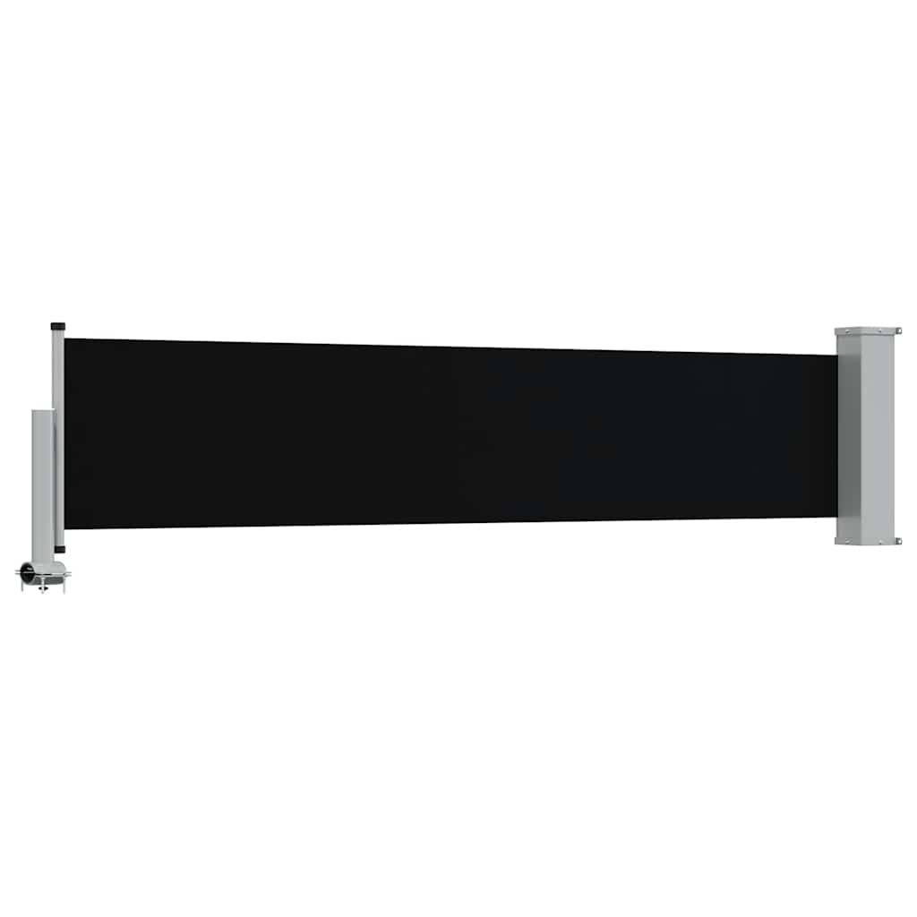 Retractable side awning, black, 60x300cm