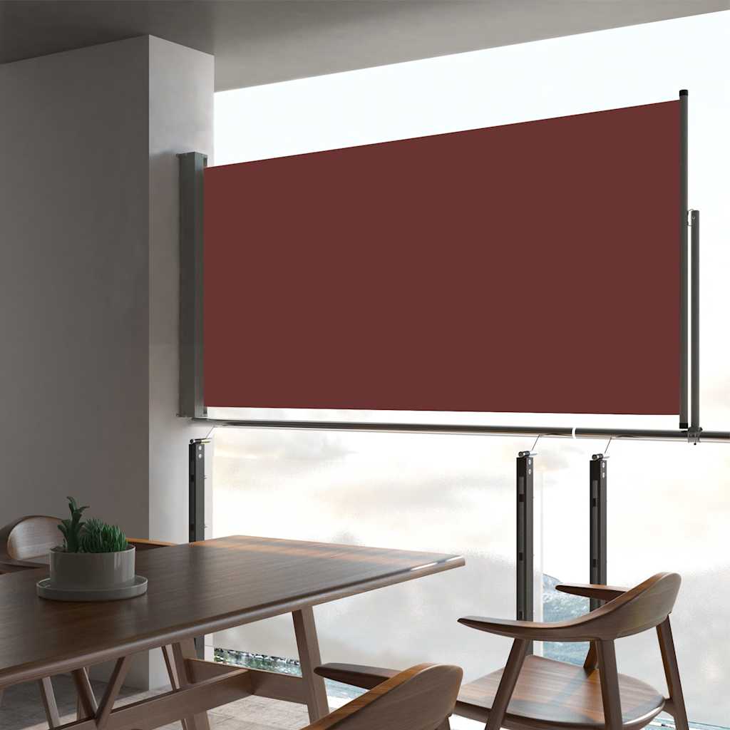 Izvelkams sānu pagalma šķērslis, brūnā krāsā, 80x300cm