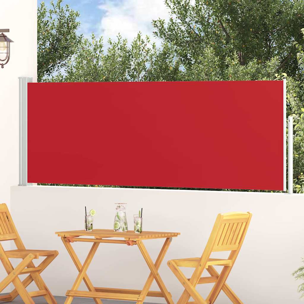 Ievelkams sāna nojumes ekrāns, sarkans, 100x300 cm