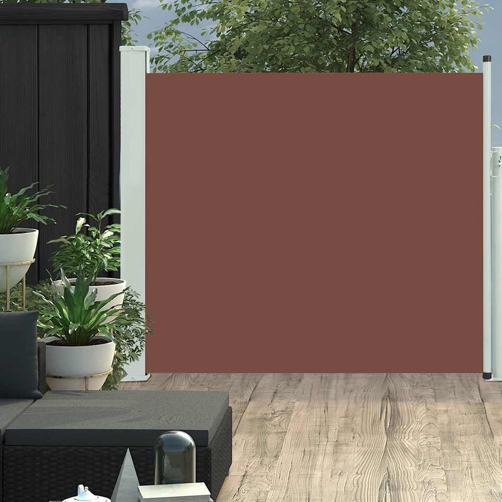 Ištraukiama šoninė kiemo pertvara, rudos spalvos, 100x300cm