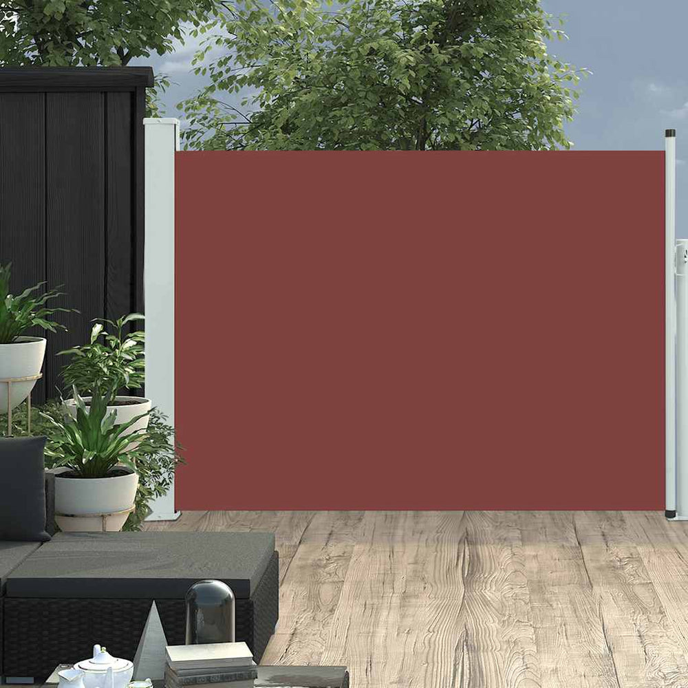 Ištraukiama šoninė kiemo pertvara, rudos spalvos, 100x500cm