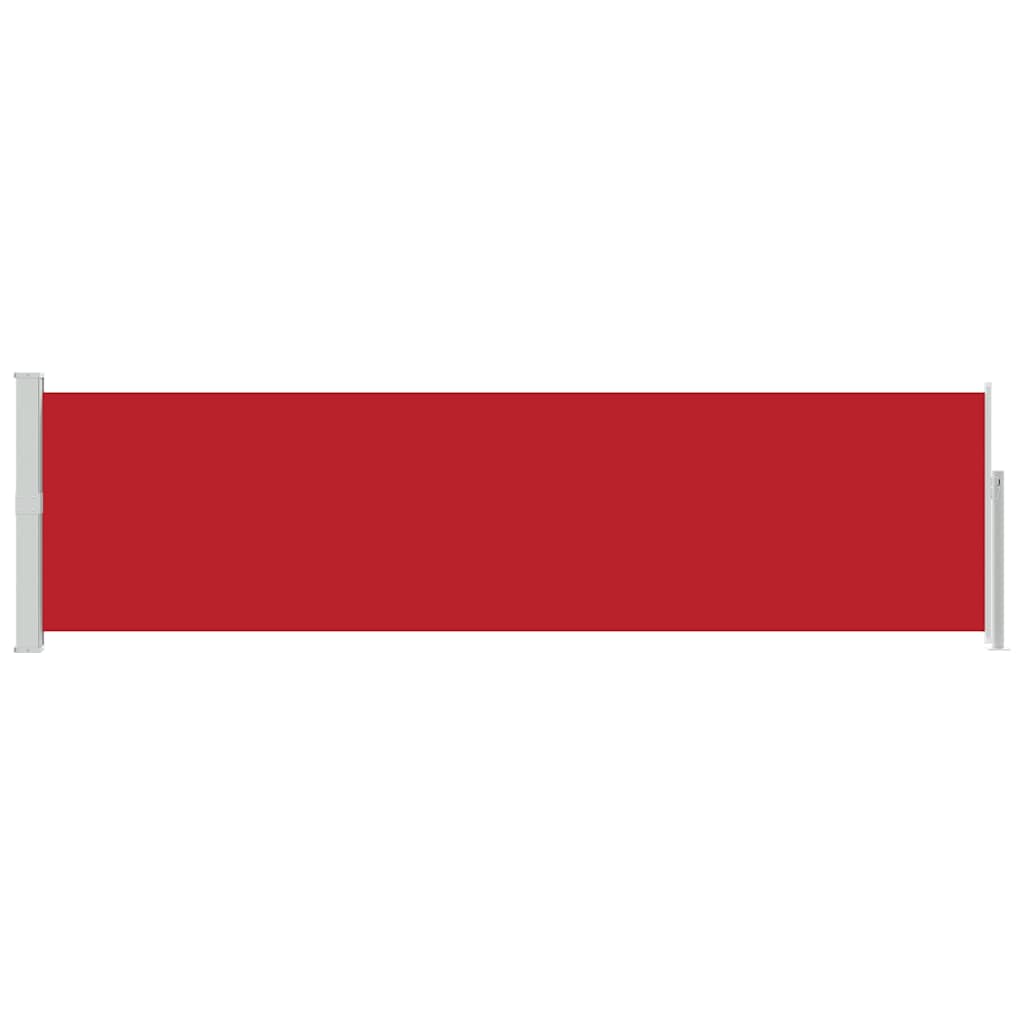 Retractable side patio awning, red, 140x500cm