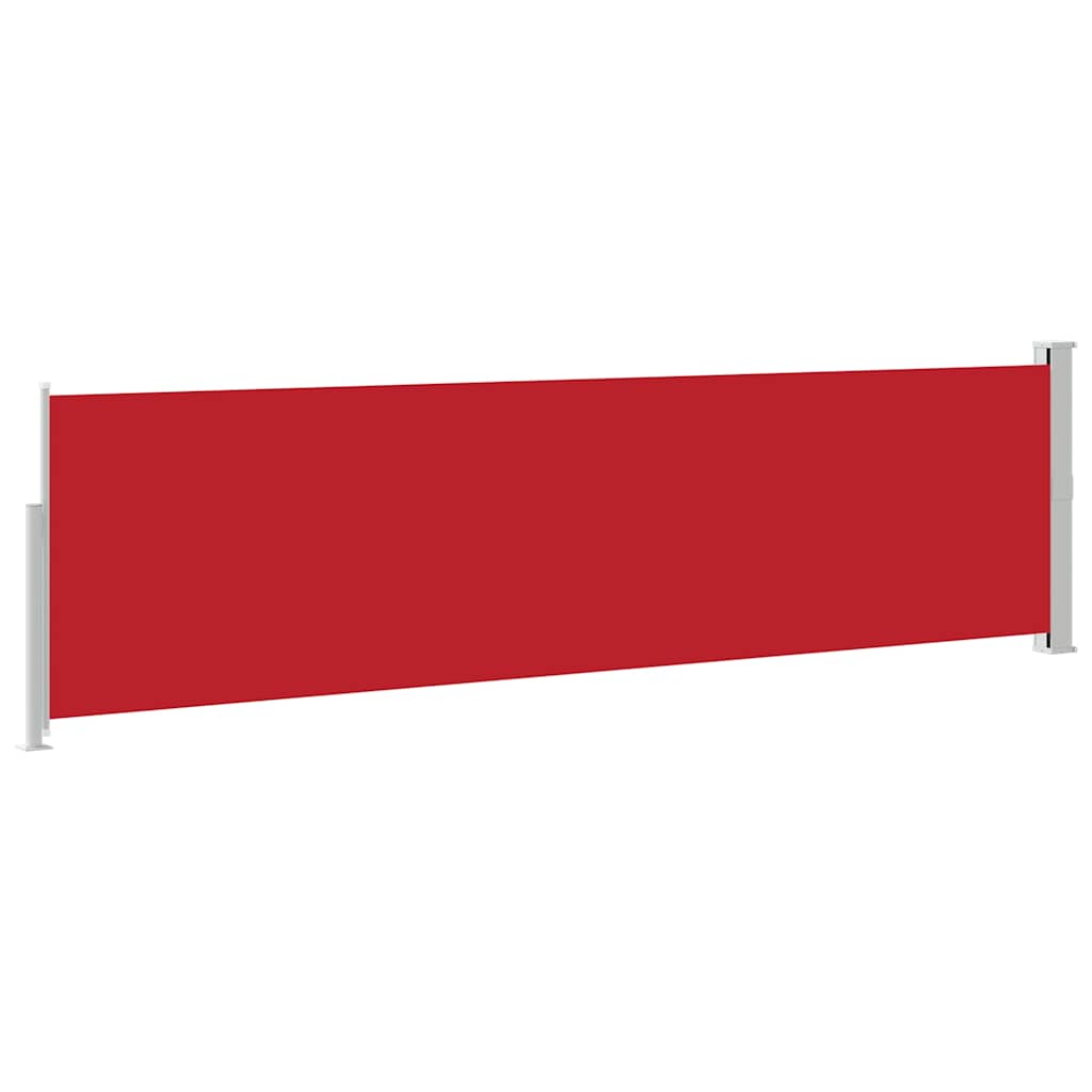 Retractable side patio awning, red, 140x500cm