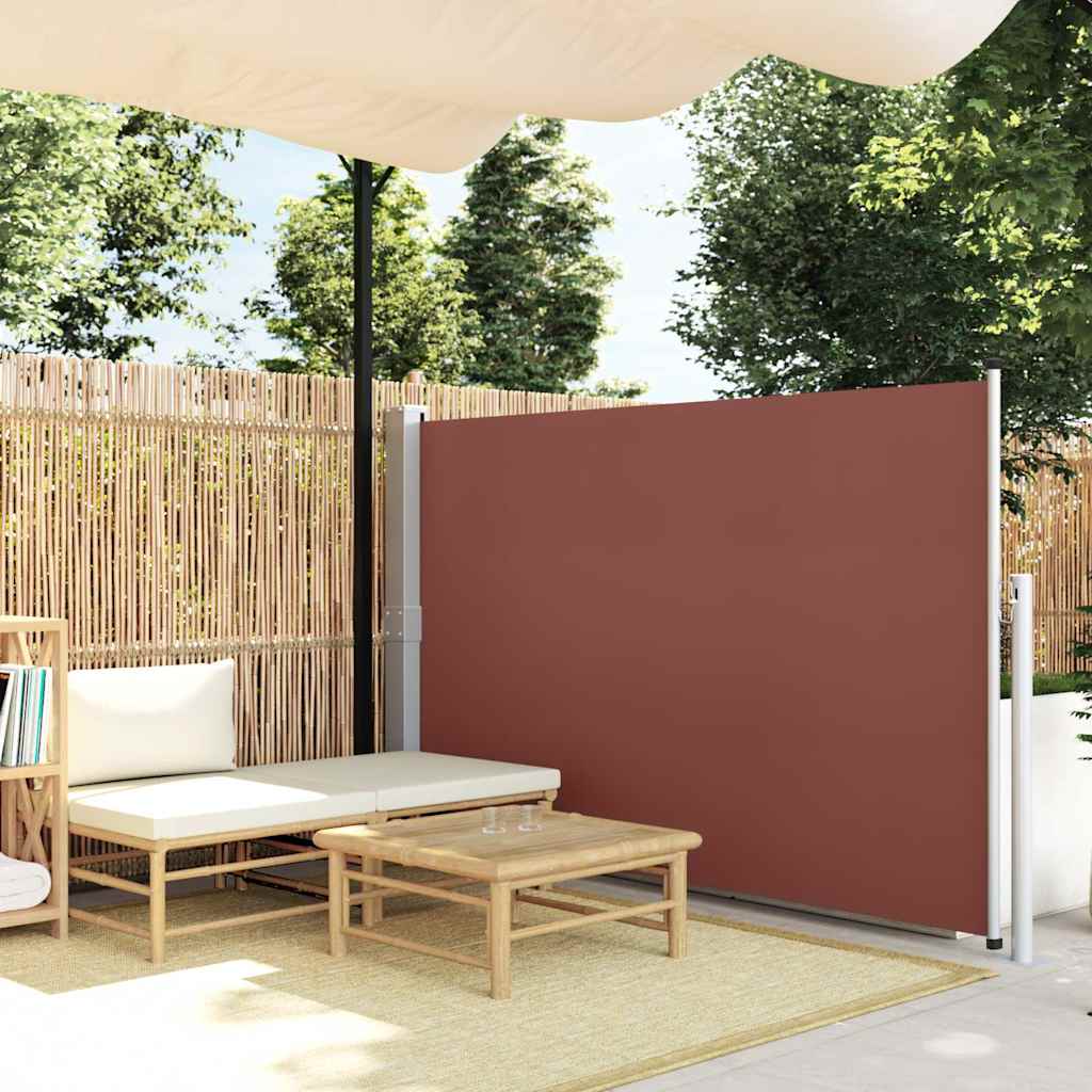 Ievelkams sāniskais pagalma norobežojums, brūns, 140x500cm