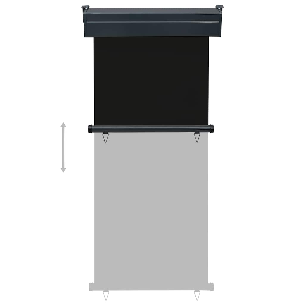 Side balcony awning, black, 80x250cm