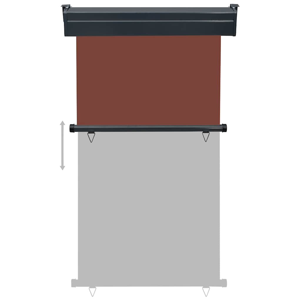 Lateral balcony awning, black, 100x250cm