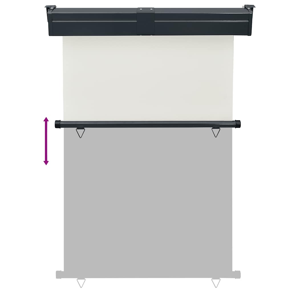 Side balcony awning, cream, 125x250cm
