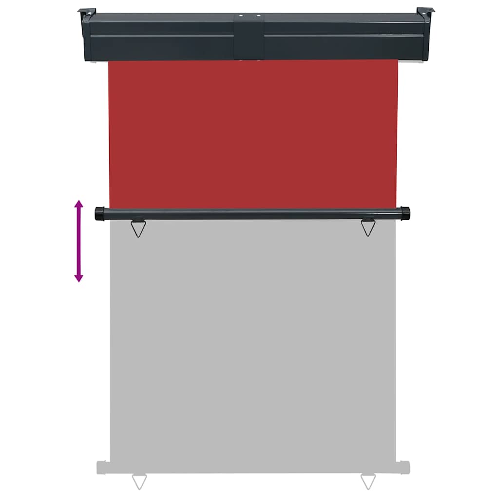 Side balcony awning, red, 125x250cm