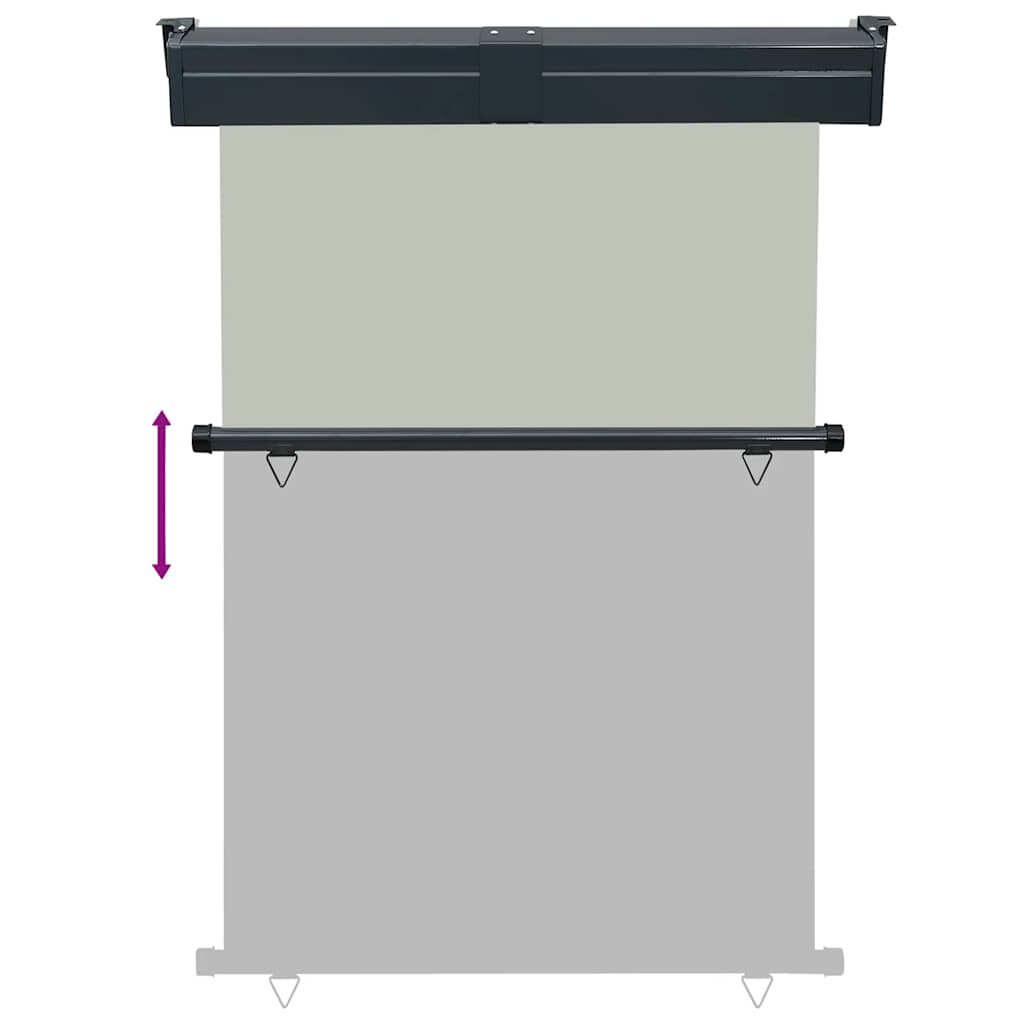 Side balcony awning, grey, 125x250cm