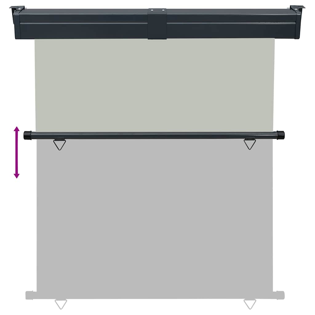 Side balcony awning, grey, 165x250 cm