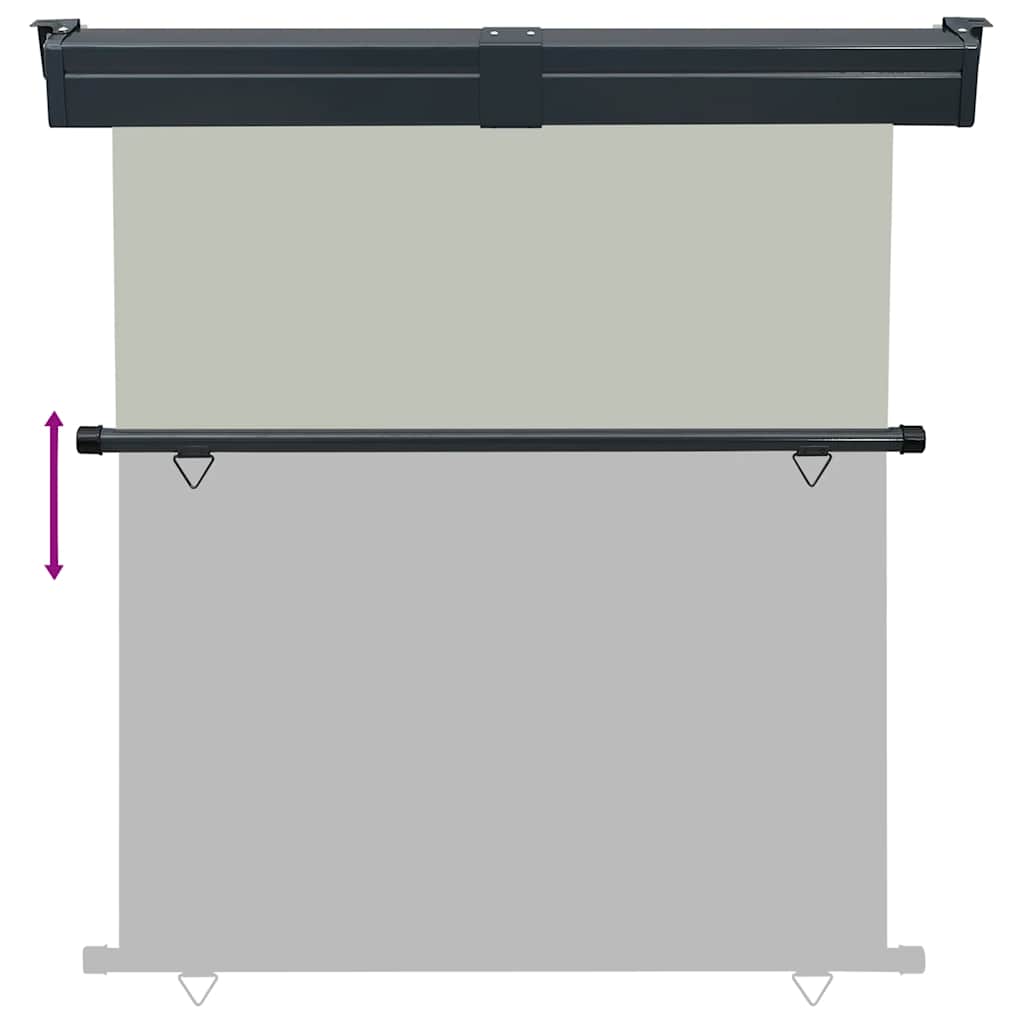Side balcony awning, grey, 175x250 cm
