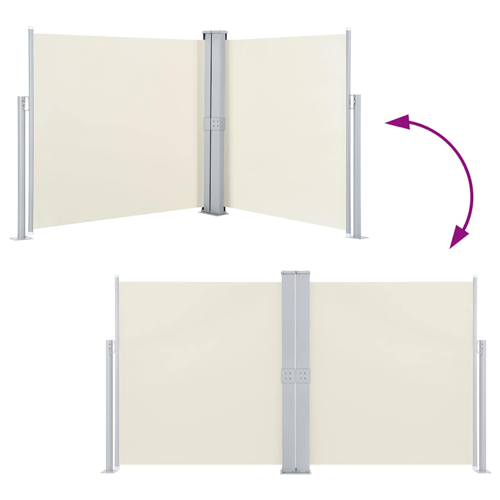 Retractable side awning, cream, 140x600cm