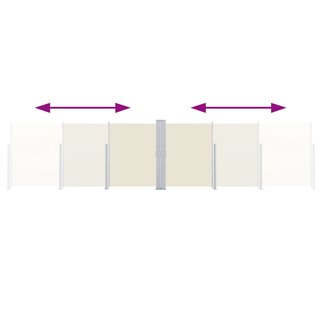 Retractable side awning, cream, 140x600cm