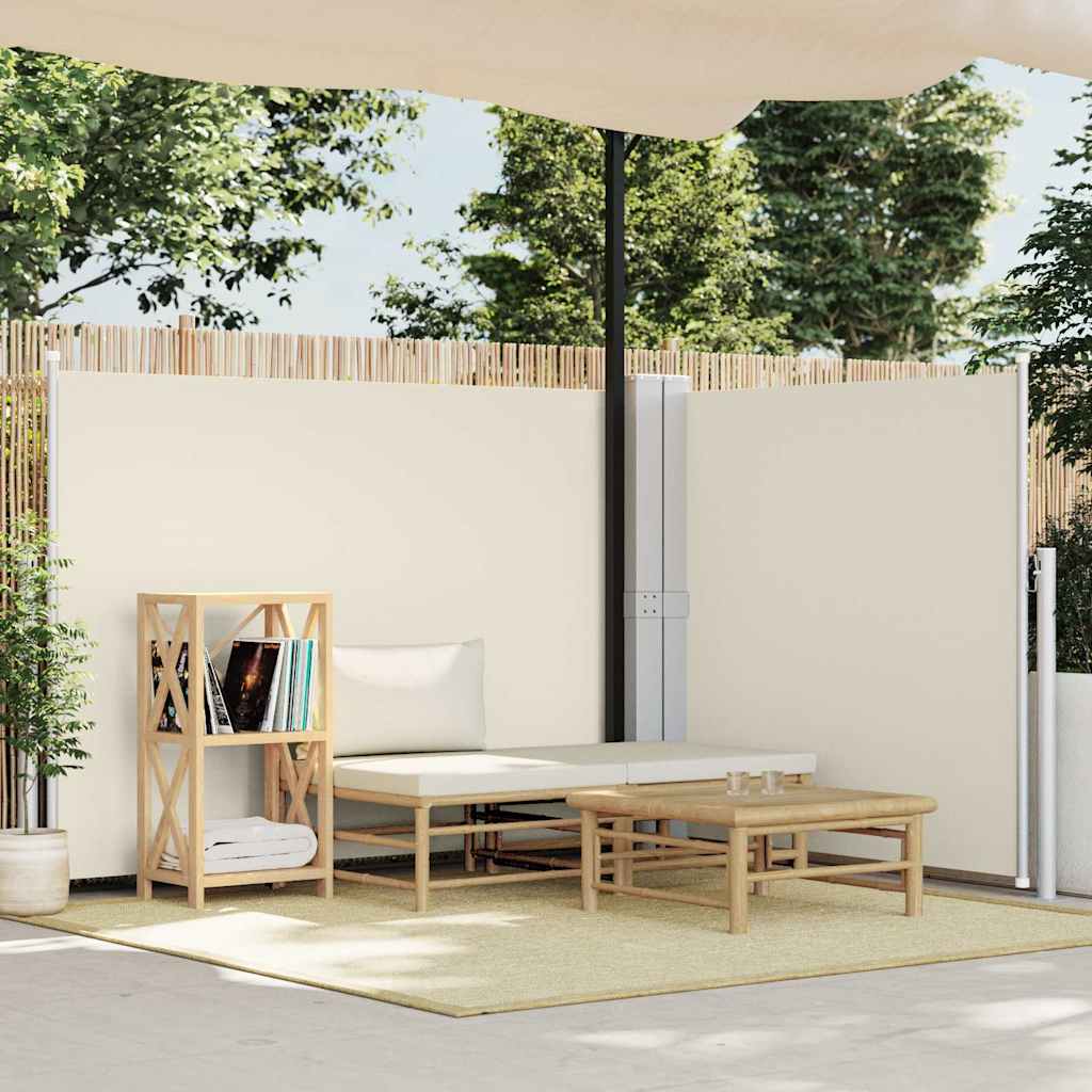 Retractable side awning, cream, 140x600cm