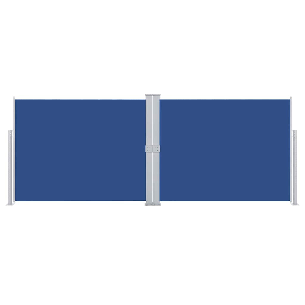 Retractable side awning, blue, 140x1000cm