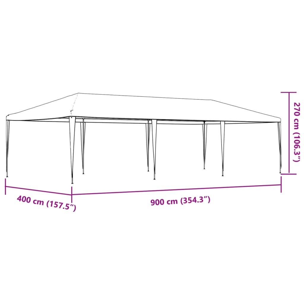 Event Tent WARREN, white, 4x9m