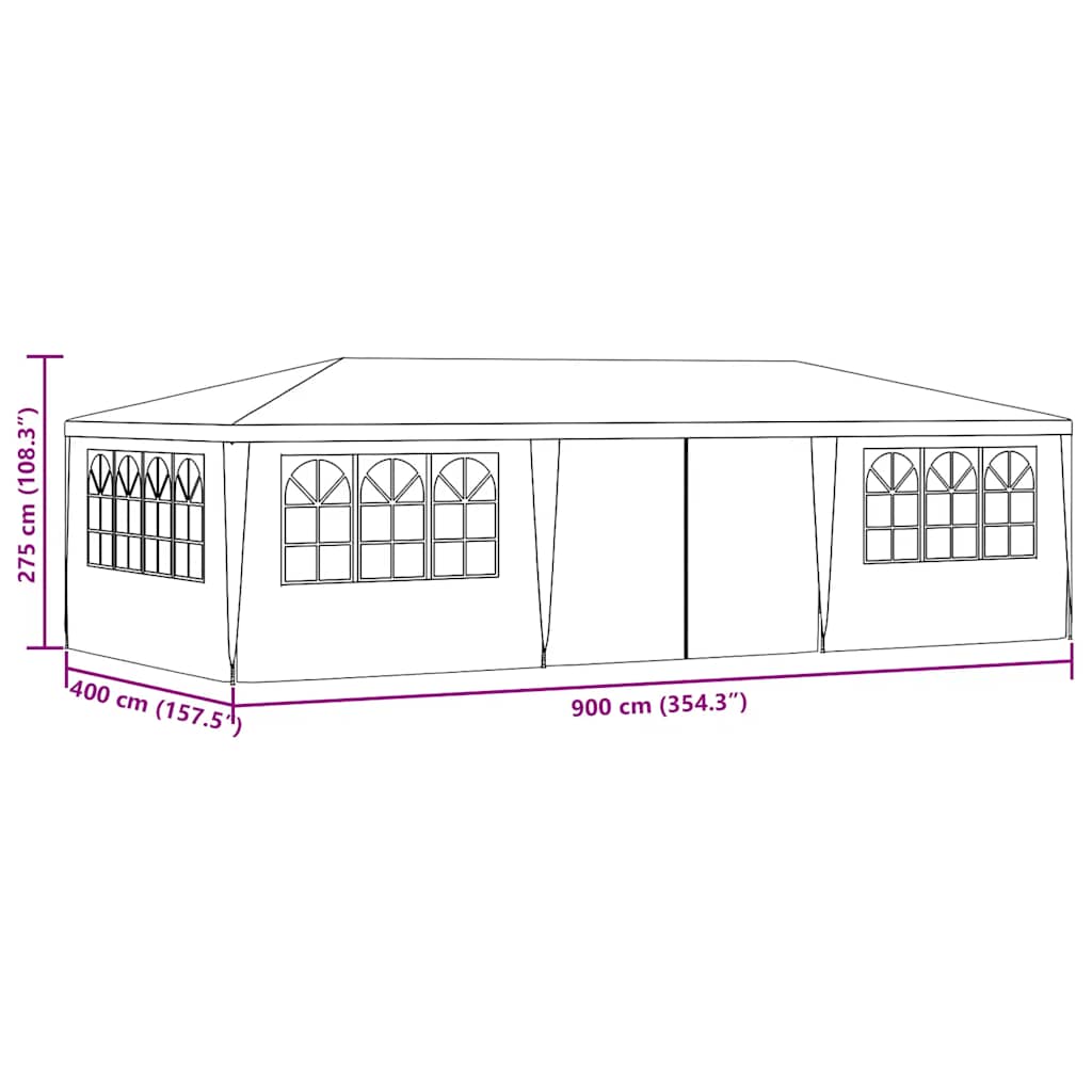 Pasākumu telts WARREN, balta, 4x9m