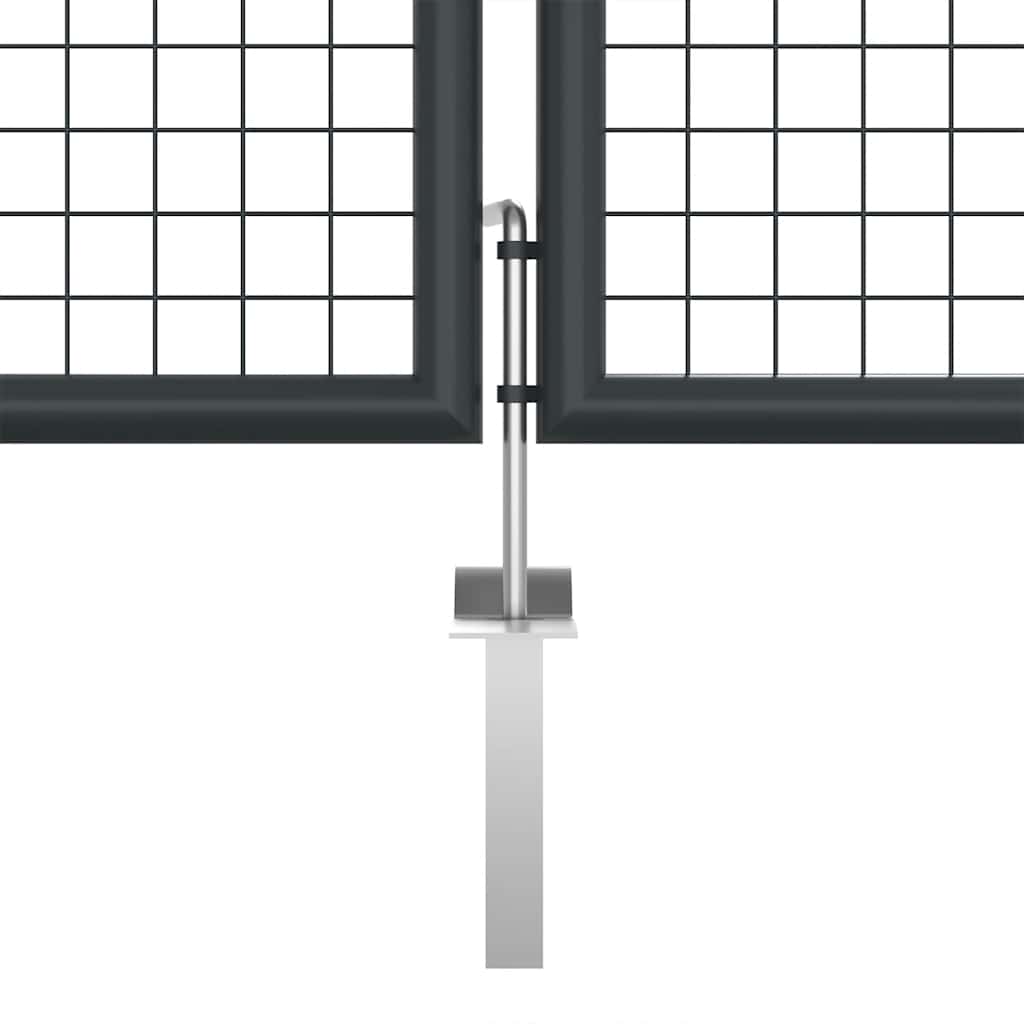 Tinkliniai sodo vartai, cinkuotas plienas, 400x125 cm, pilki