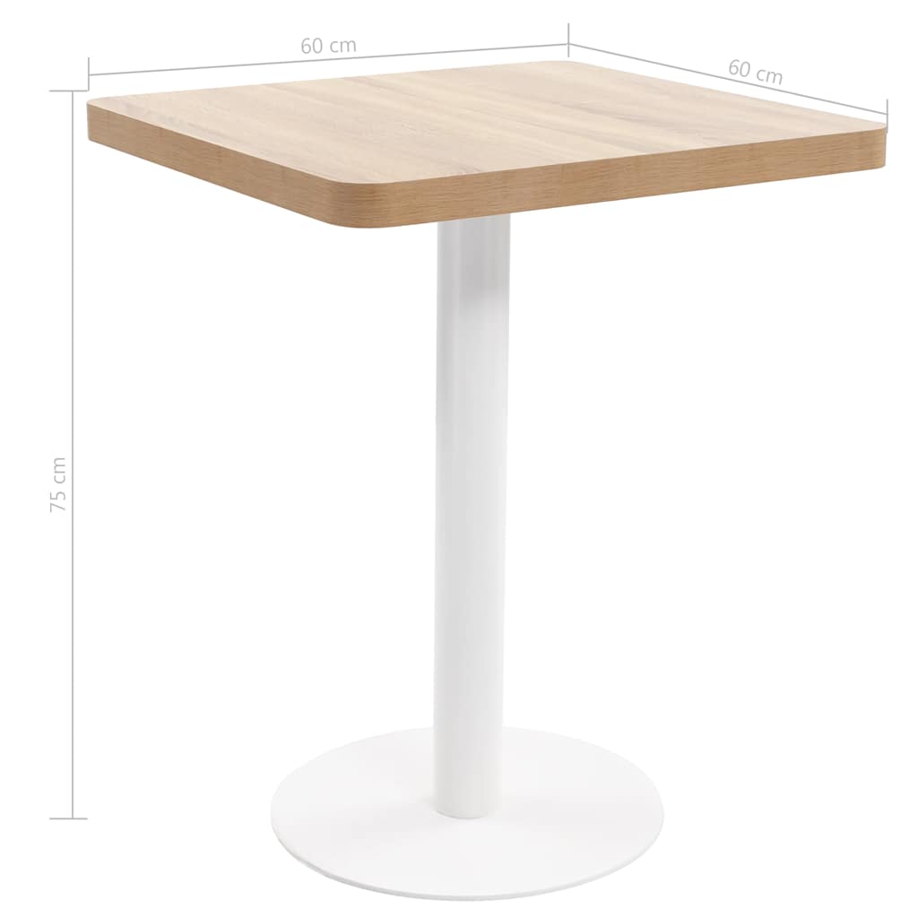 Bistro galds, gaiši brūns, 60x60cm, MDF