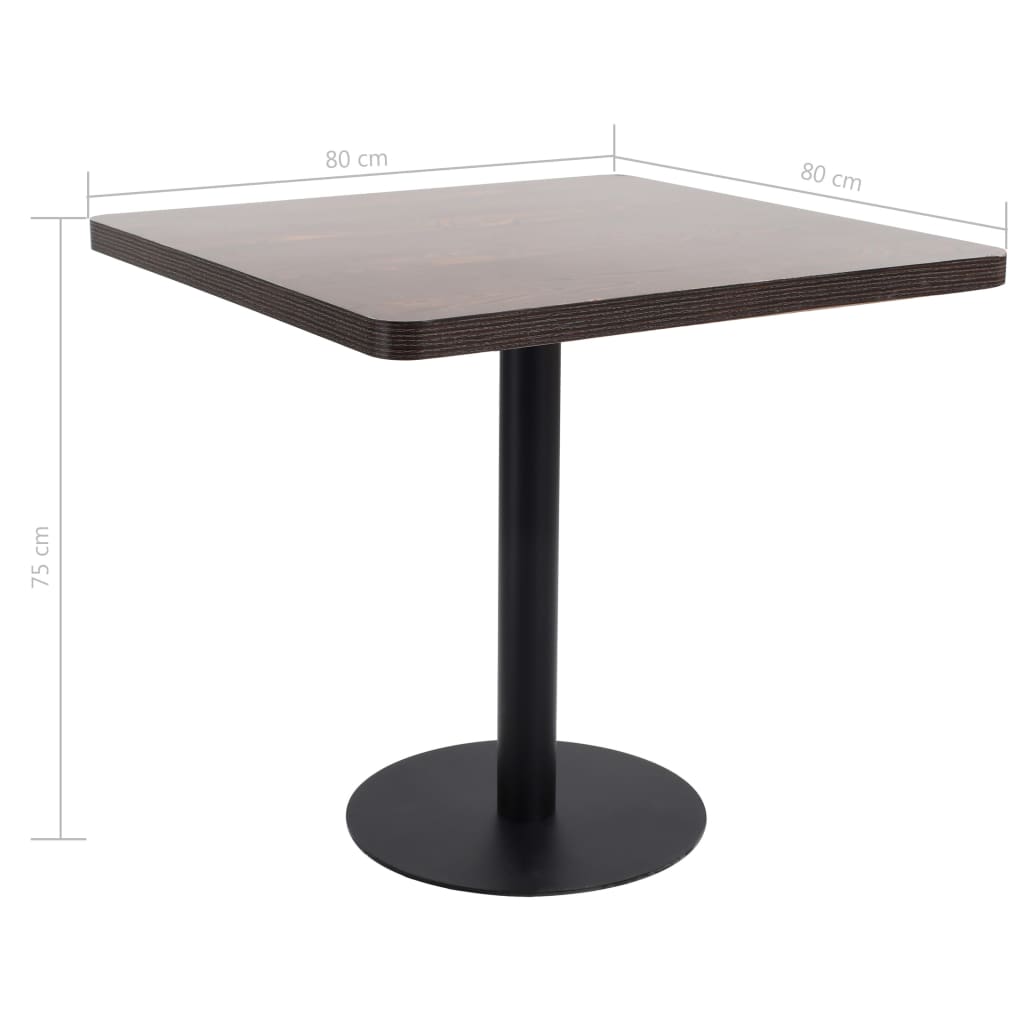 Bistro galds, tumši brūns, 80x80cm, MDF