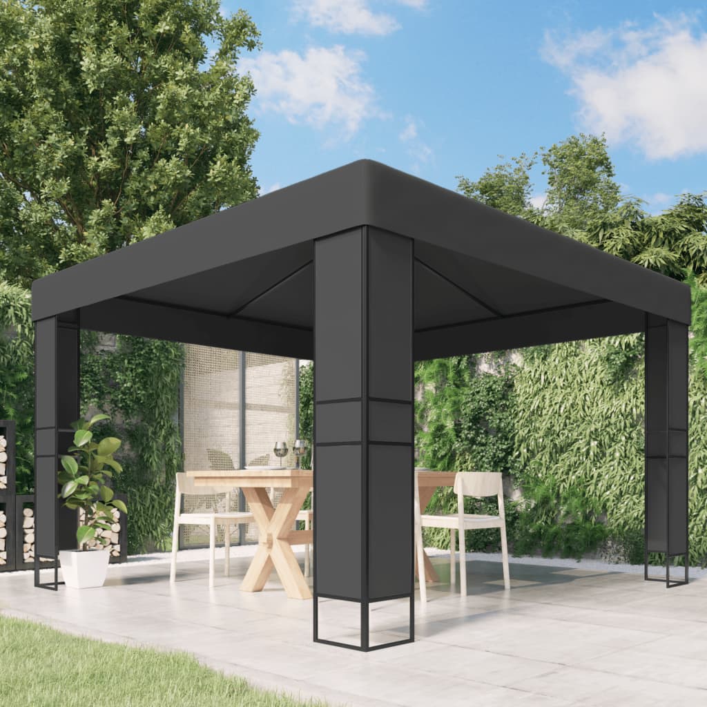 Pavėsinė dvigubu stogu ULTRA, antracito, 3x3m