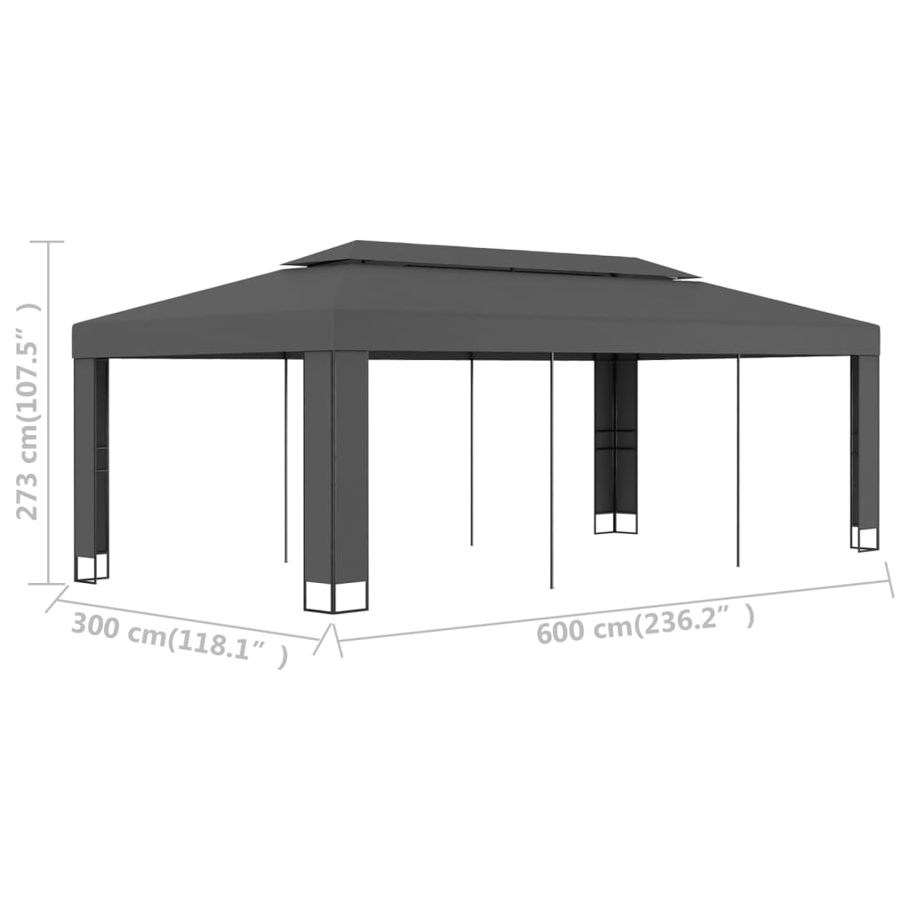 Pavėsinė dvigubu stogu ULTRA, antracito, 3x6m