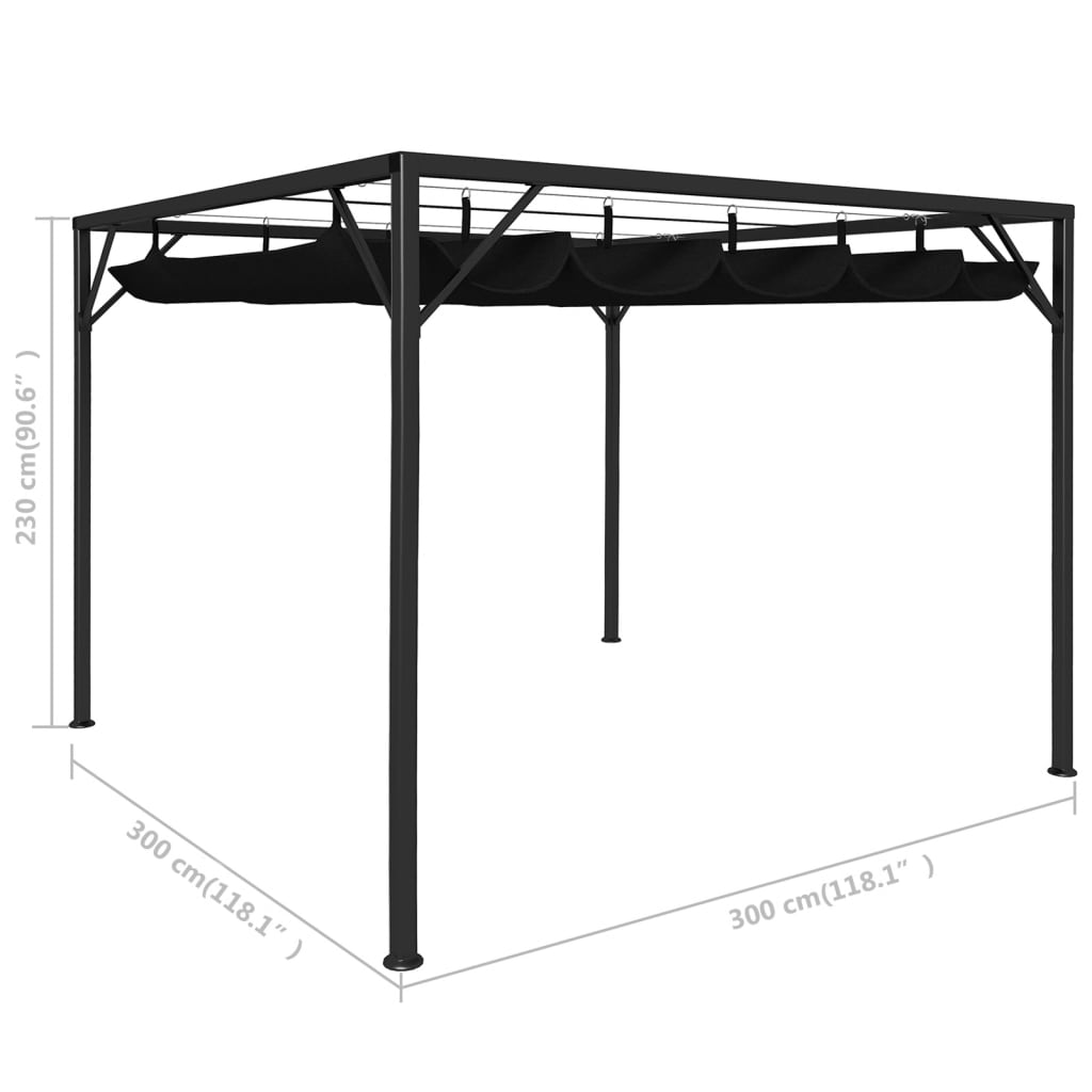 Pavėsinė ULTRA, antracito, 3x3m