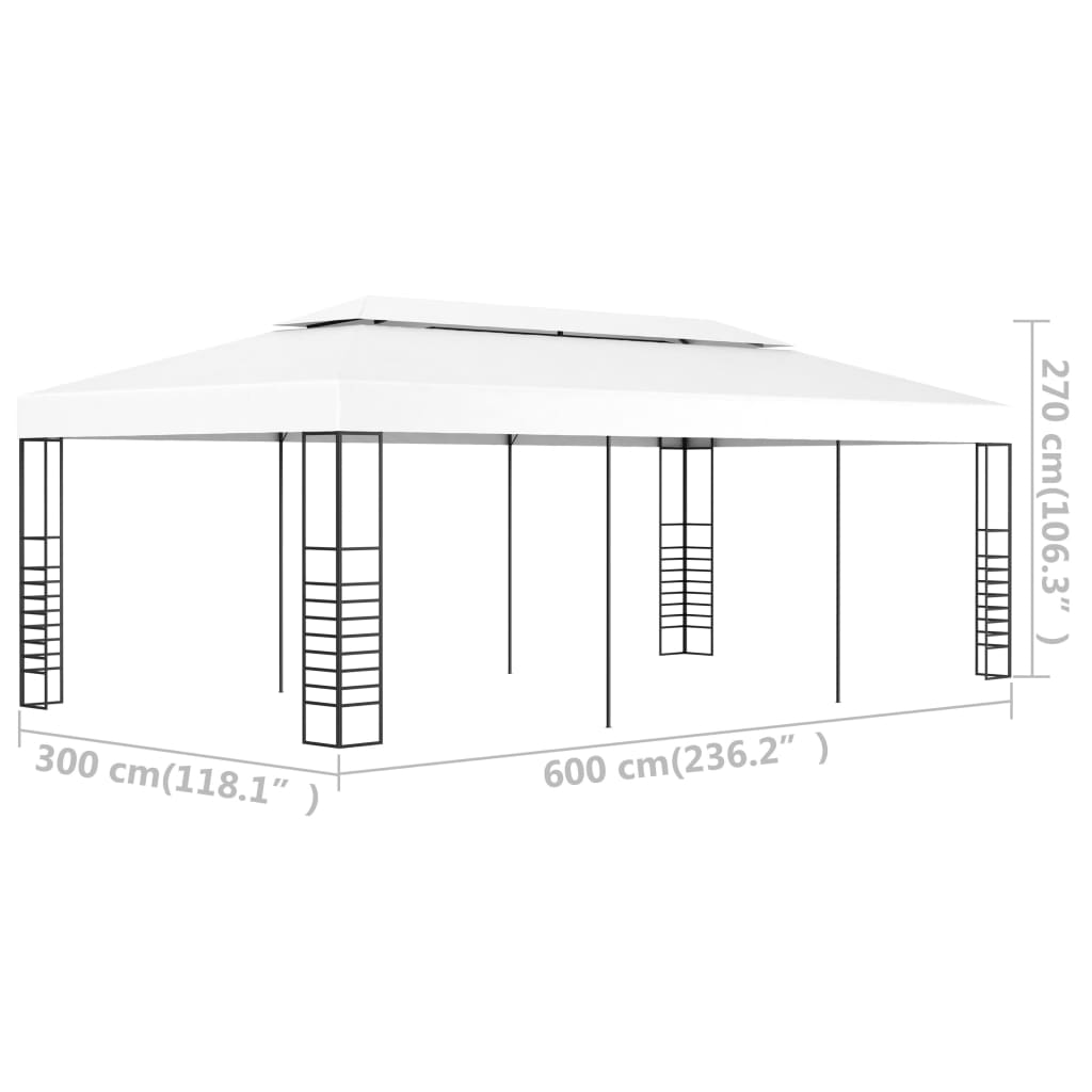 Pavėsinė ULTRA, balta, 6x3m