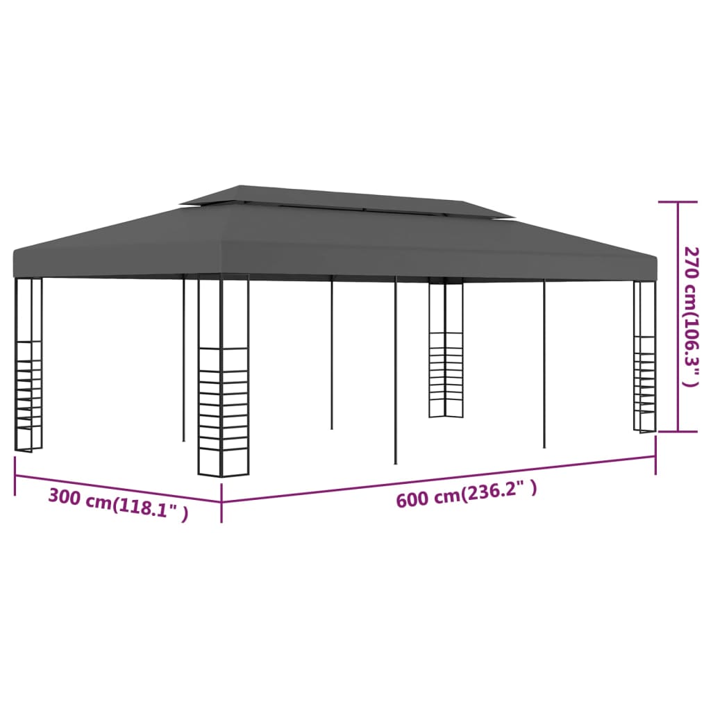 Pergola ULTRA, anthracite, 3x6m