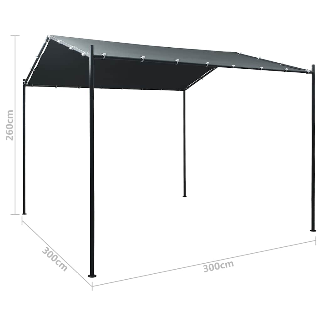 Pavėsinė, antracito spalvos, 3x3m, plienas