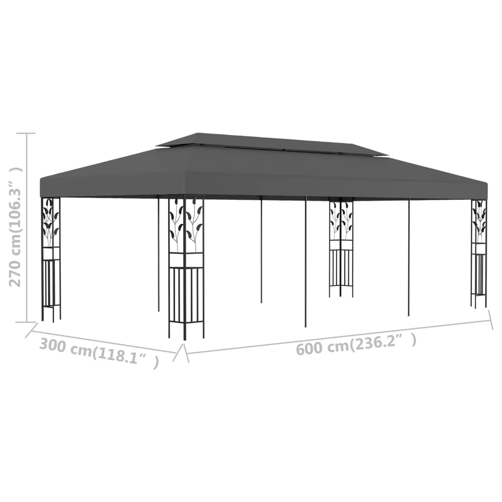 Pergola ULTRA, anthracite, 3x6m