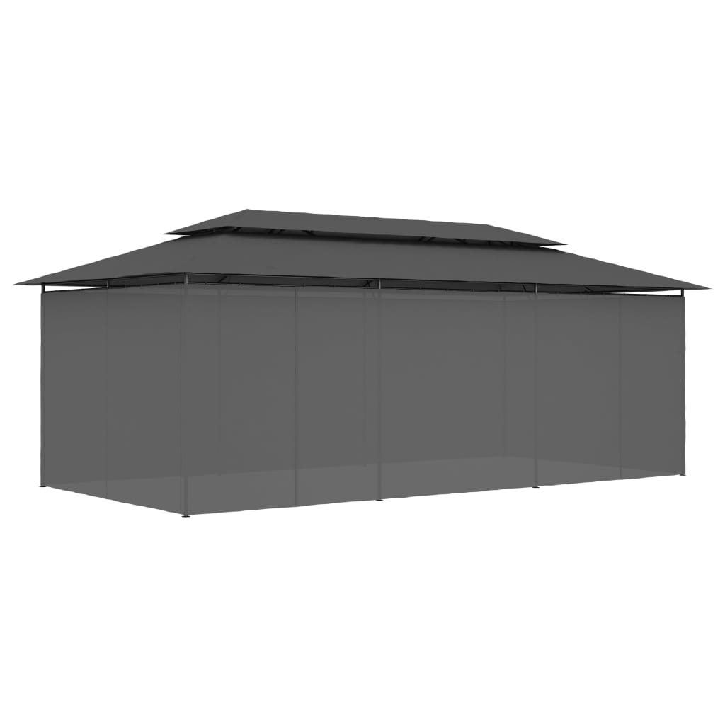 Pavėsinė su užuolaidomis ULTRA, antracito, 600x298cm