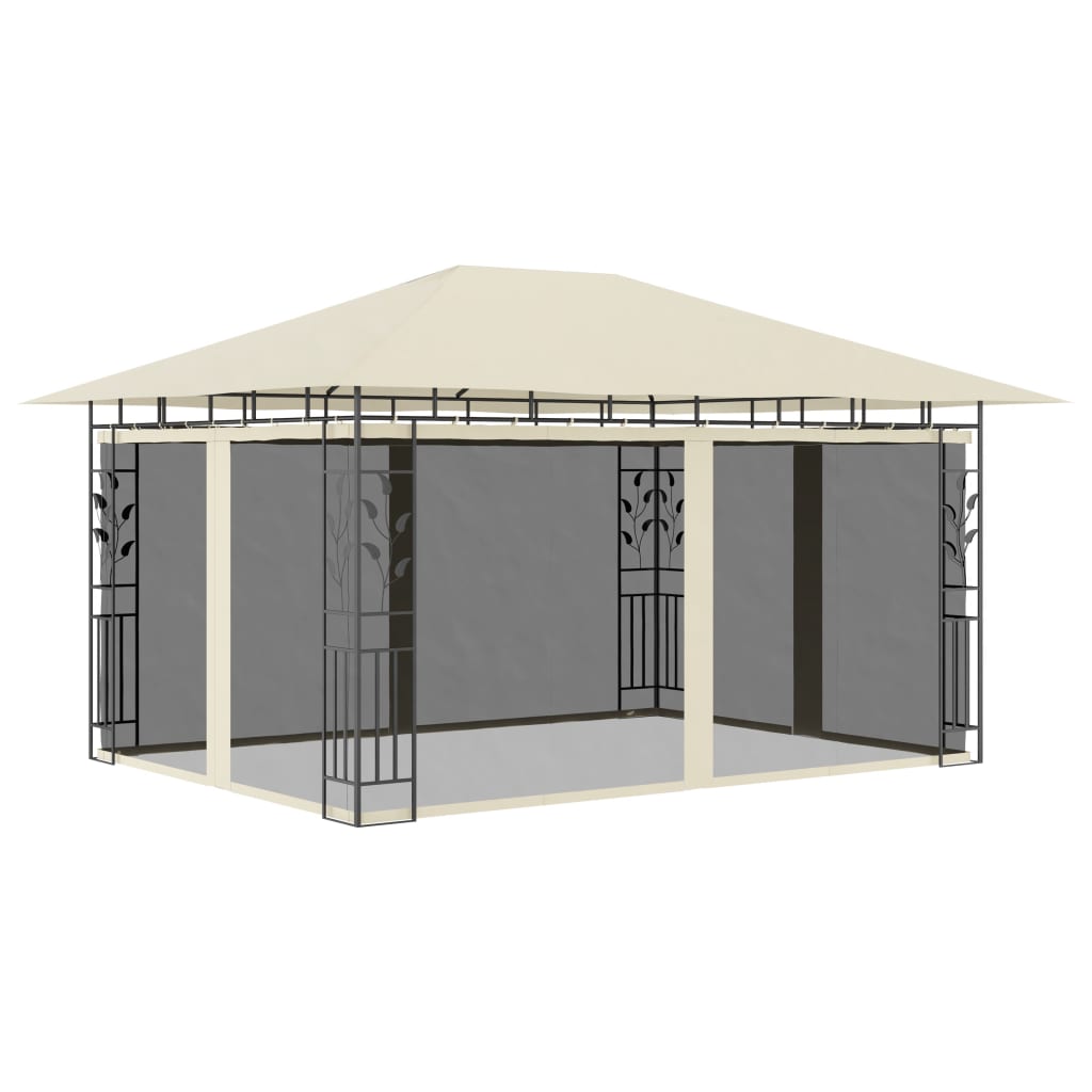 Lapene ar tīklu ULTRA, krēmkrāsas, 4x3m