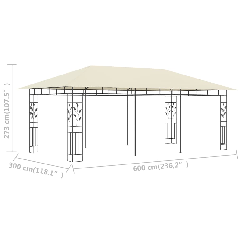 Pavėsinė su tinkleliu ULTRA, kreminė, 6x3m