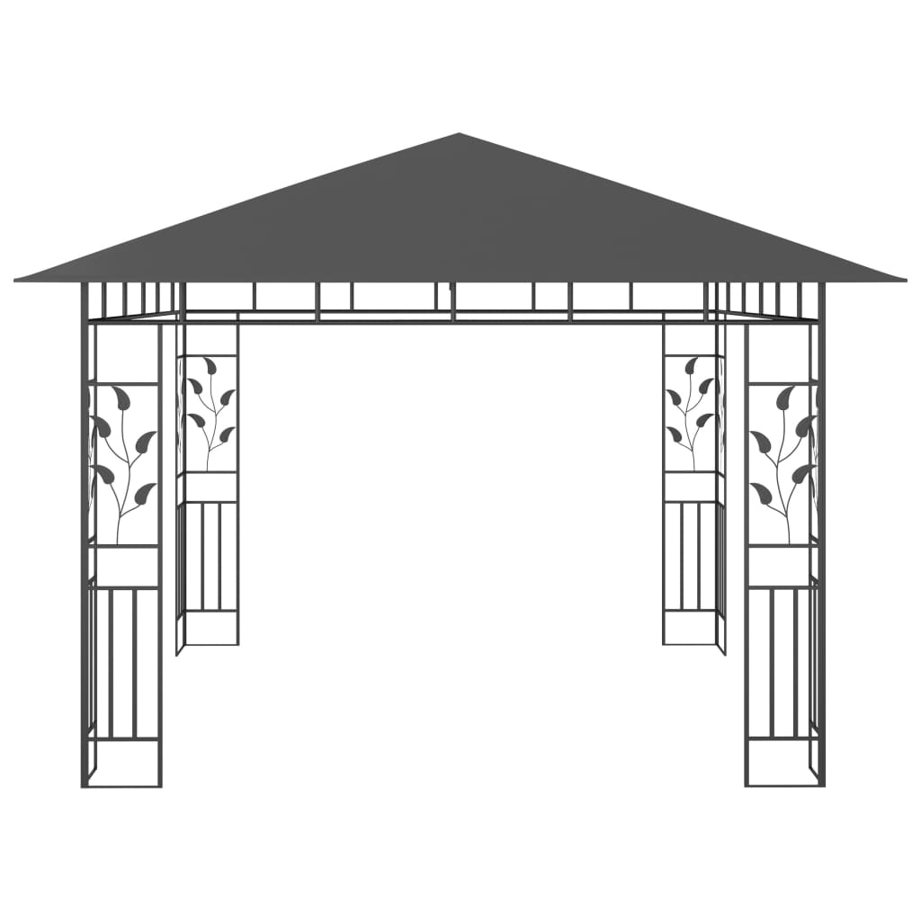 Pavėsinė su tinkleliu ULTRA, antracito, 3x3m