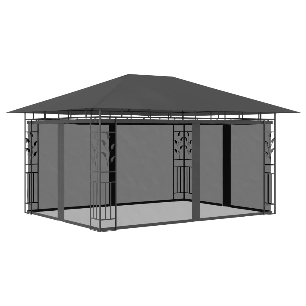 Gazebo with mosquito net ULTRA, anthracite, 4x3m
