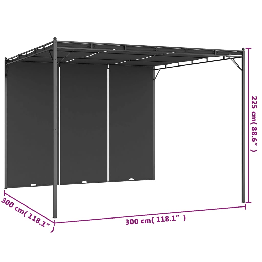 Pavėsinė ULTRA, antracito, 3x3m