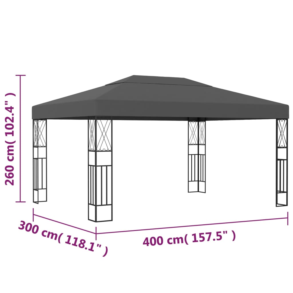 Gazebo ULTRA, anthracite, 3x4m