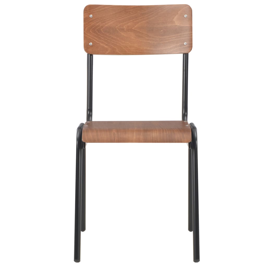 Dining chairs, 6 pcs, brown, plywood (280084+280085)