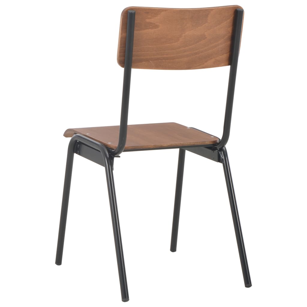 Dining chairs, 6 pcs, brown, plywood (280084+280085)