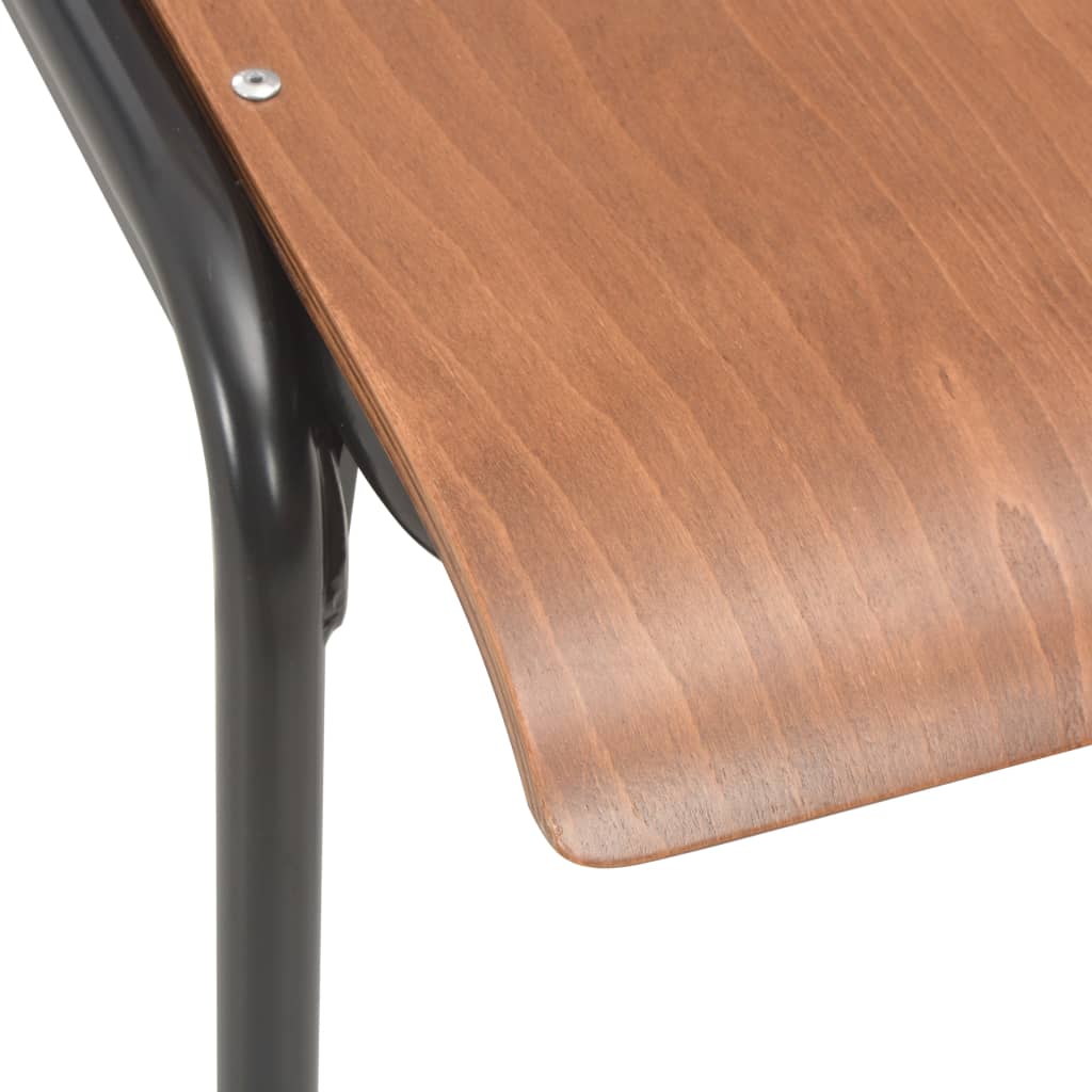 Dining chairs, 6 pcs, brown, plywood (280084+280085)